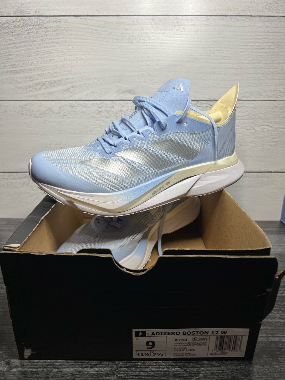 adidas Women's adizero Running Shoe in Light Blue and Cream